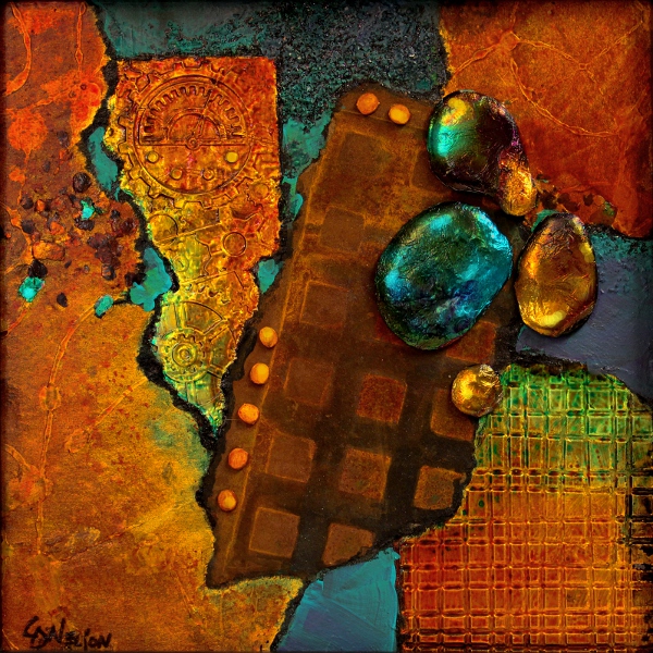 CAROL NELSON FINE ART BLOG Mixed media abstract painting, "Texture Sampler 2" by Colorado Mixed