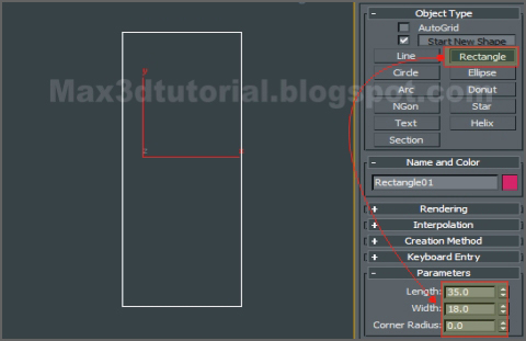 3ds max rectangle