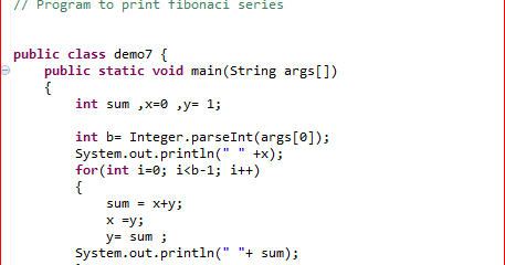 Program to print fibonacci series in Java