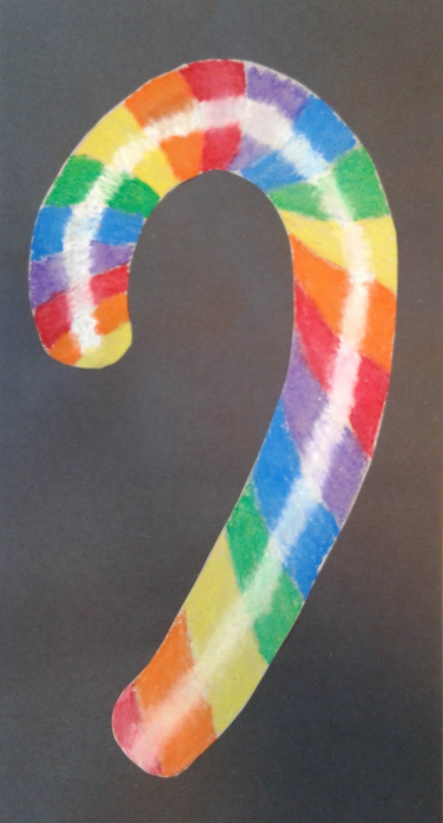 a faithful attempt Candy Canes in Oil Pastel