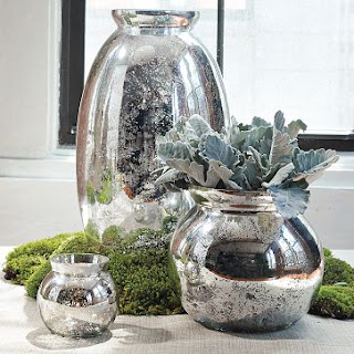 mercury glass planters and vases 