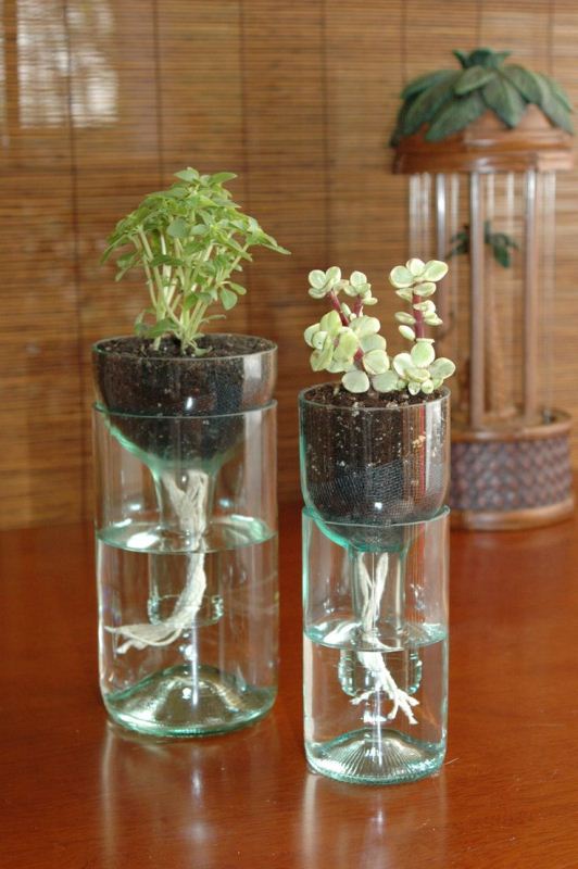 Memanfaatkan Botol Kaca Menjadi Pot Bunga Cantik  