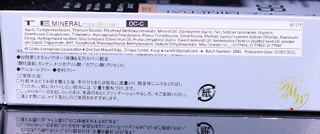 a photo of Kate Tokyo Mineral Mask BB Cream ingredients