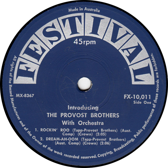 HISTORY OF AUSTRALIAN MUSIC FROM 1960 UNTIL 2000 THE PROVOST BROTHERS