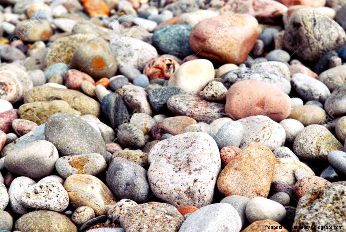 Background Of Colofrul Beach Pebbles Of Different Shape And Size