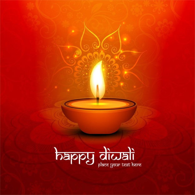 Orange background for diwali Free Vector