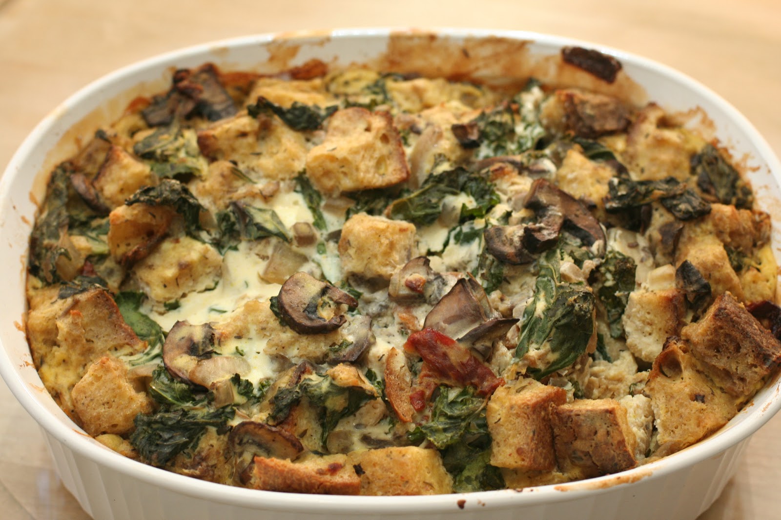 get allergy wise Mushroom Kale Strata dairyfree, eggfree