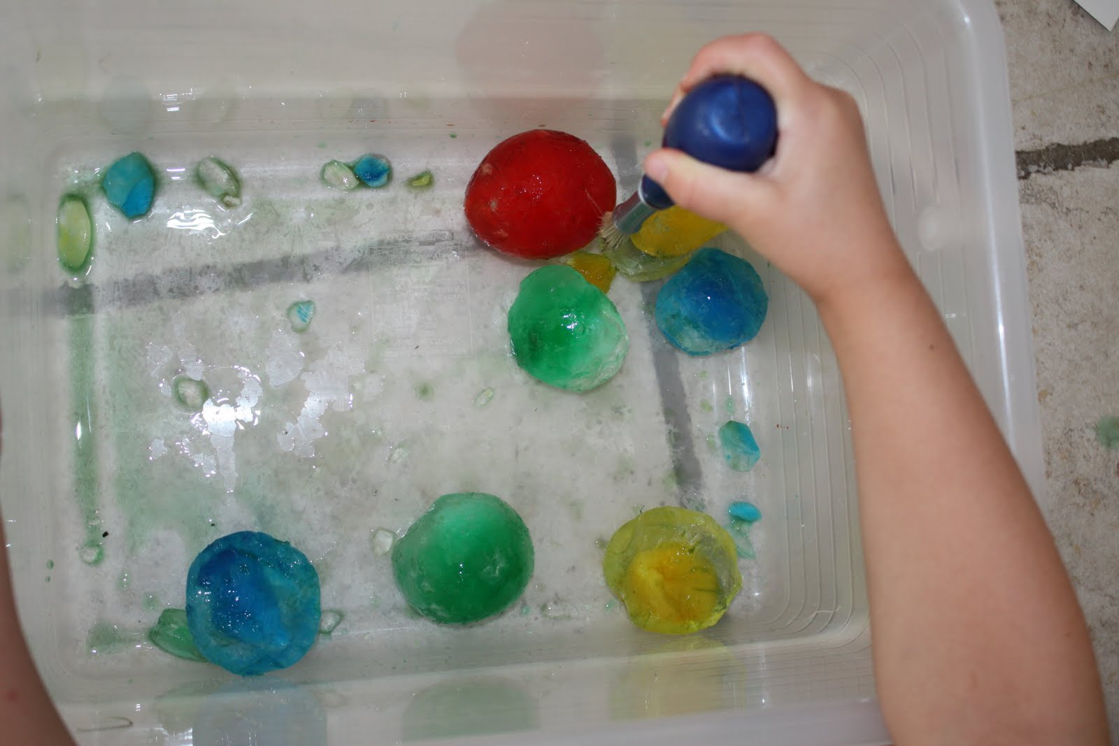 Superheroes and Princesses Frozen Water Balloon Art