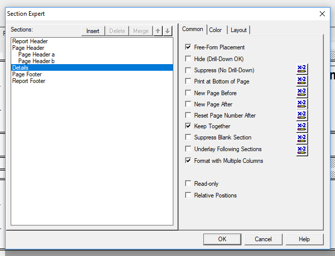 Crystal Report "Format with multiple columns" Programming Trends