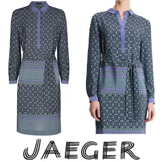 JAEGER Silk Print Shirt Dress