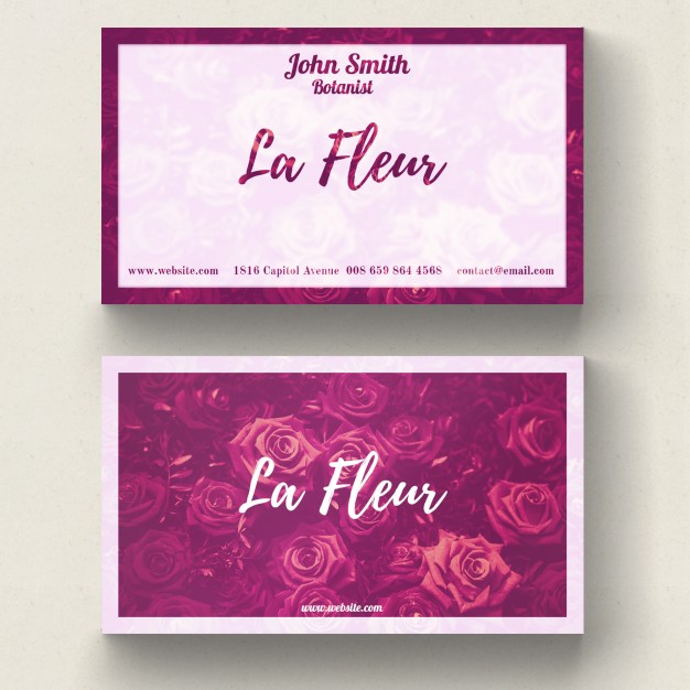 Cute floral business card Free Psd