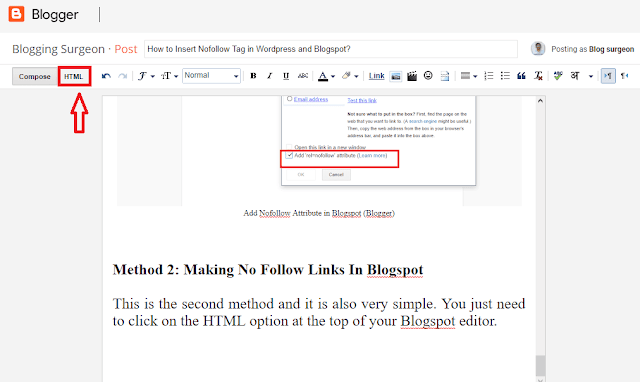 Add Nofollow Attribute in Blogspot (Blogger)