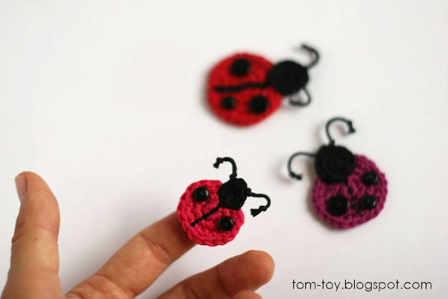 crochet ladybug applique