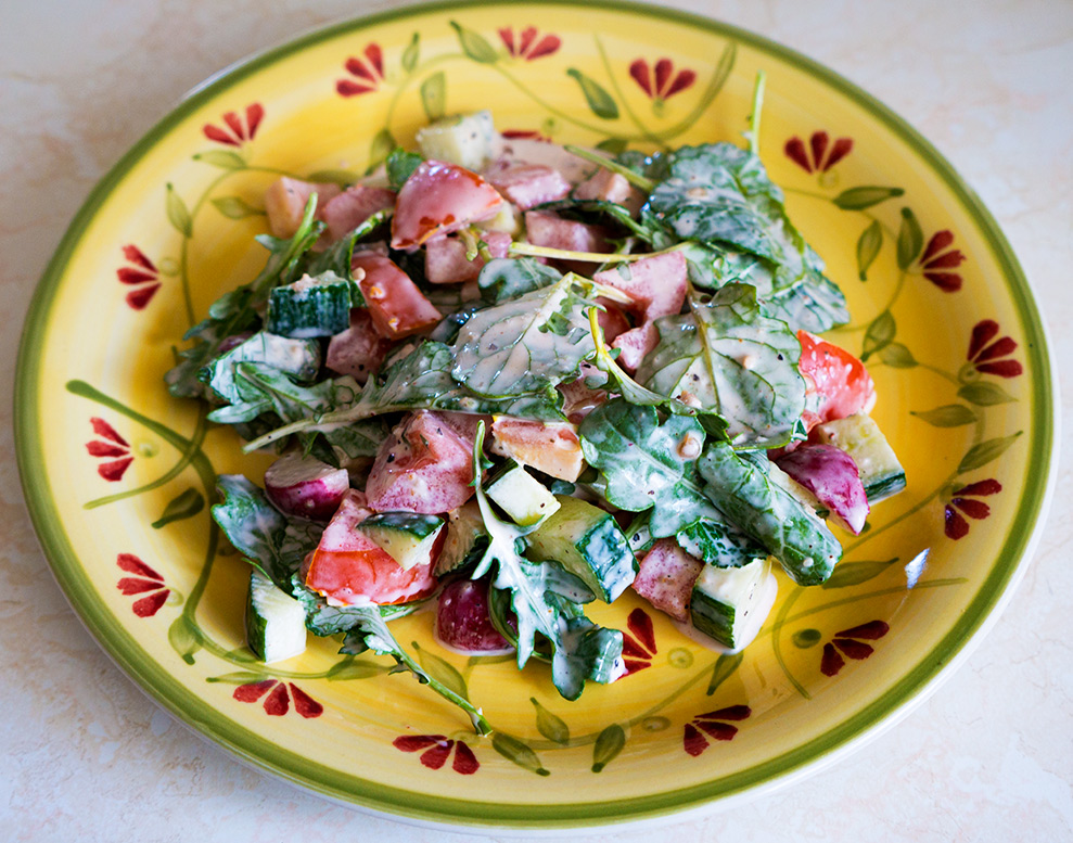 to Markusha's Diner "Radish Caesar Chicken" lunch