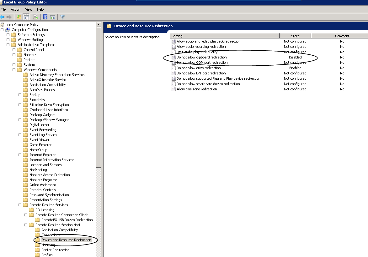 Richards blog How do I enable my clipboard when I remote into a Windows Server 2008 R2 VM?