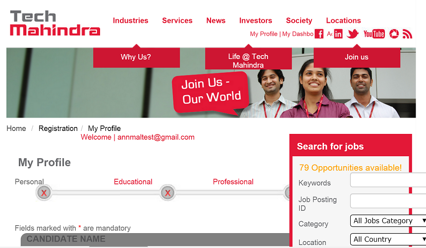 Tech Mahindra Registration Link for Freshers 2016 / 2017 Passout