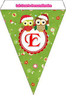 Banderines con Búhitos de Navidad. Christmas Owl Banners.