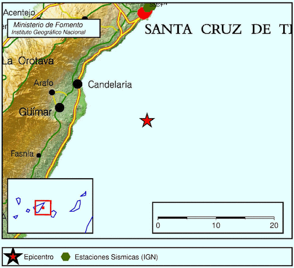Dos terremotos Este Tenerife, 8 marzo Dos terremotos Este Tenerife, 8 marzo