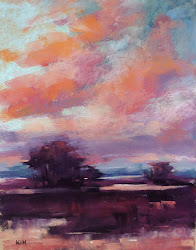 pastel paintings karen margulis underpainting demo sky skies painting clouds pink drawing night cloud favorite fine sunset soft pastels paint