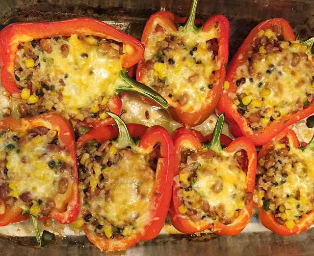 Hot Pepper & Cheese Stuffed Sweet Peppers Cooking