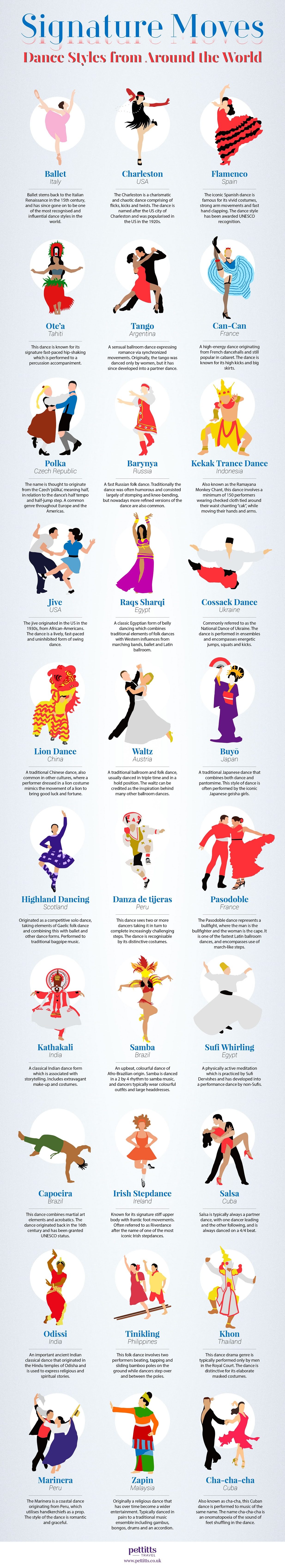 Signature Moves Dance Styles from Around the World #infographic