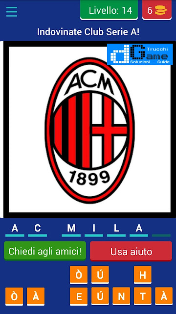 Calcio Italiano - Logo Quiz soluzione livello 11 12 13 14 15 16 17 18 19 20 | Parola e foto