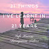 21 Things I've Learnt in 21 Years