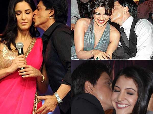 Shahrukh kissing katrina, priyanka, and anushka  - (3) - Celebreties kissing !!! Caught on camera