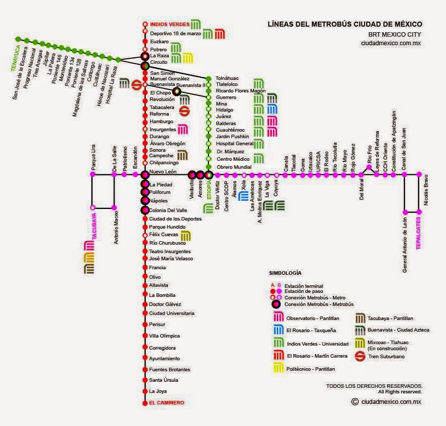 Метро мехико схема