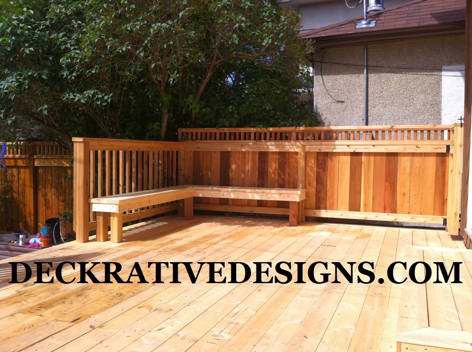 Calgary deck builders Calgary decks Calgary Decks in Cedar with Bench