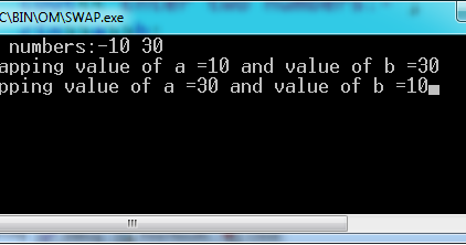 program in c++ to swap two number using call by reference