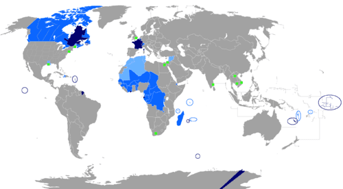 Le statut du français dans le monde