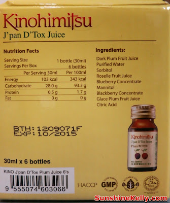 Kinohimitsu J’pan D’Tox Juice Nutrition Facts & Ingredients