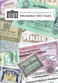 DGW magazine cover from Deutsche Geldschein- und Wertpapiersammler association