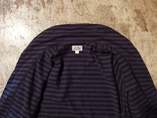 fwk by engineered garments long knit cd in blue/black stripe jersey