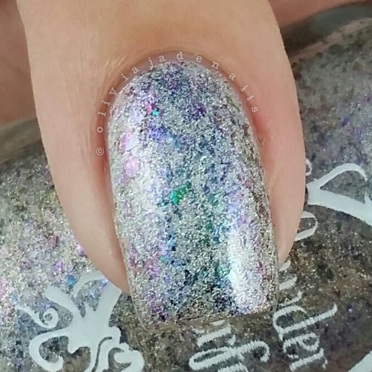 Powder Perfect Never Grow Up swatched by Olivia Jade Nails