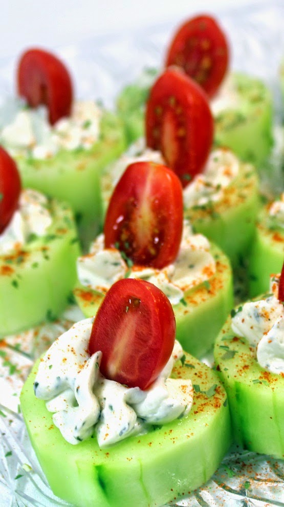 52 Ways to Cook: Cucumber Bites with Herb Cream Cheese and Cherry ...