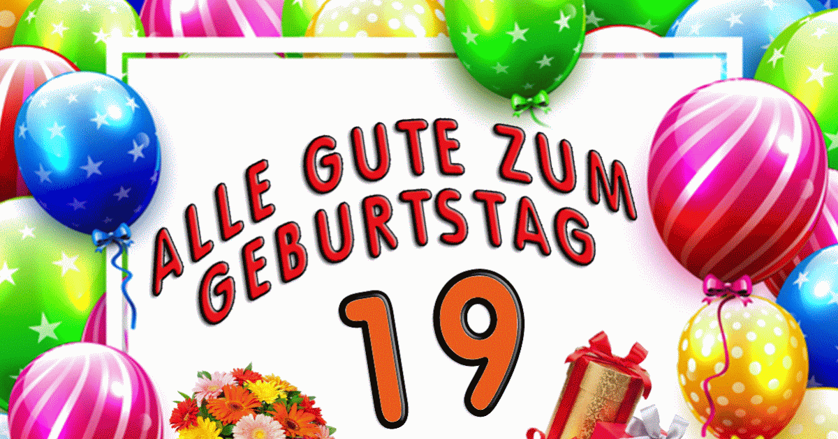 19 Jahre Geburtstagsgrußkarte