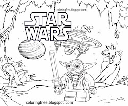 drawing coloring lego space wars legoland yoda jedi master draw sheets ocean children marine boat printable makers commuter ferry citizens