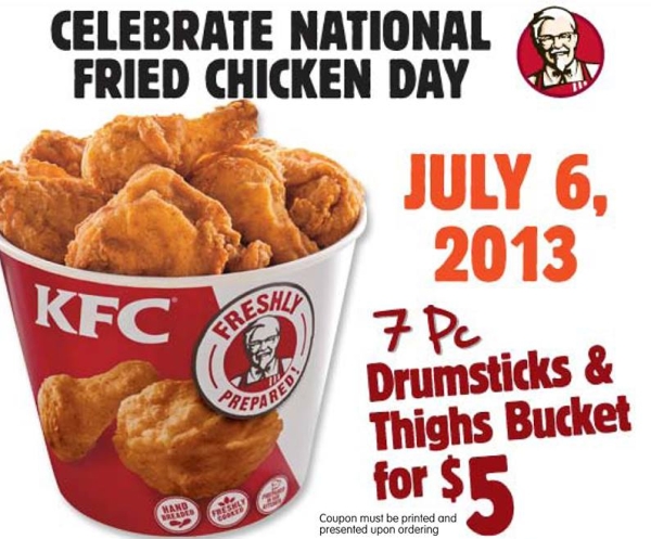 News Kfc Socal 7 Piece Drumstick And Thigh Bucket For 5 On July 6