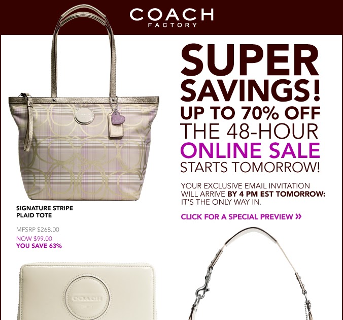ShopHubUSA: 48hr Coach Factory Store Online Sale - starts now!