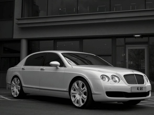 Project Kahn Pearl White Bentley Flying Spur 2009
