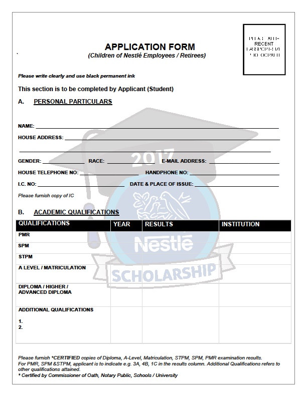 malaysia nestle retirees nestle scholarship 2017 nestle application form