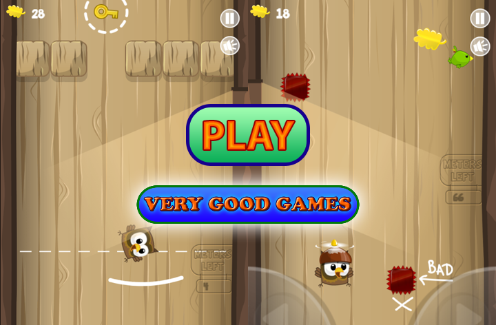 Springy Owl game screenshot - play arcade on Android tablets and smartphones, for iPads and iPhones, for Windows and Mac computers