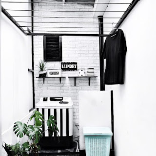 model jemuran baju minimalis di dalam rumah