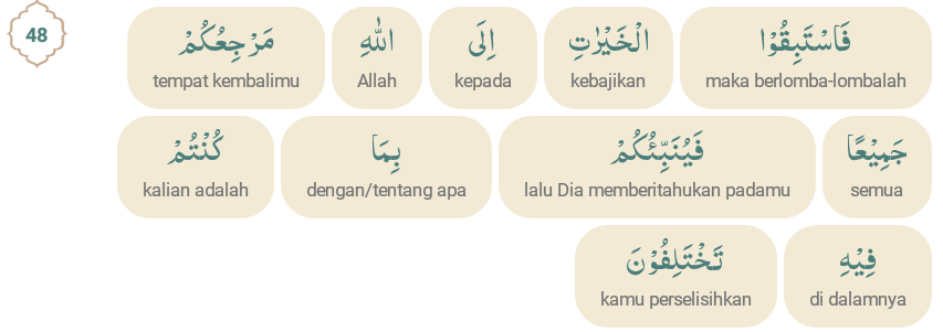 Arti Perkata Surat Al-Maidah ayat 48