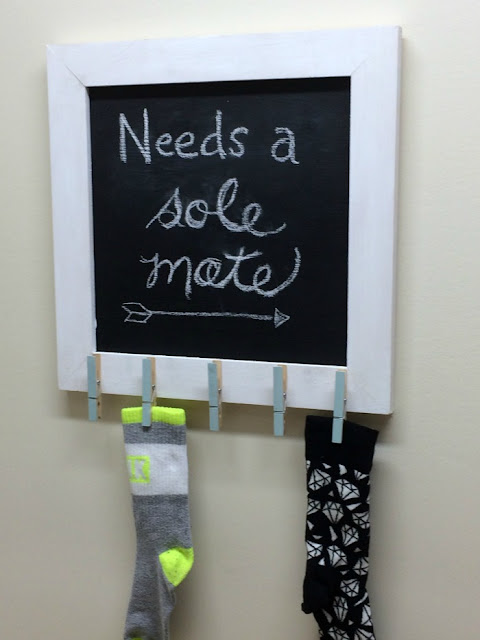 Raise your hand if you have a pile of socks missing a mate. I have a DIY solution with this chalkboard wall decor project!