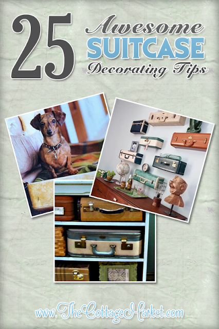 Check out these awesome tips for decorating with vintage suitcases.