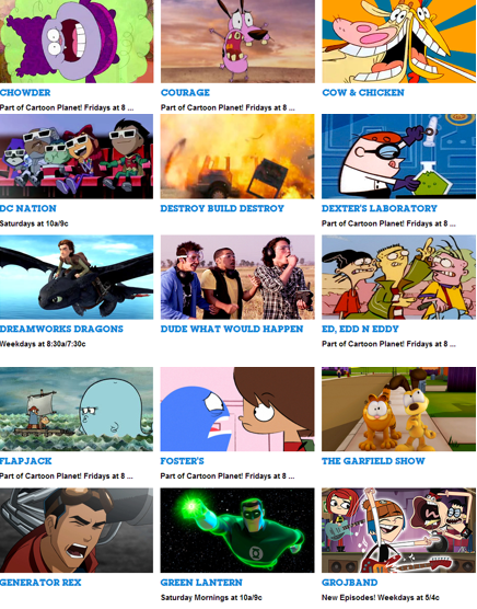 Childhood Memory---Cartoon Network: Show list