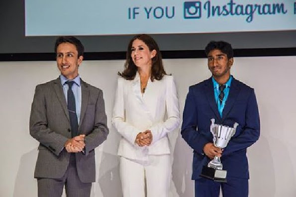 Crown Princess Mary of Denmark attends the ceremony of the "University Startup World Cup 2015 Prize" at the House of Industry
